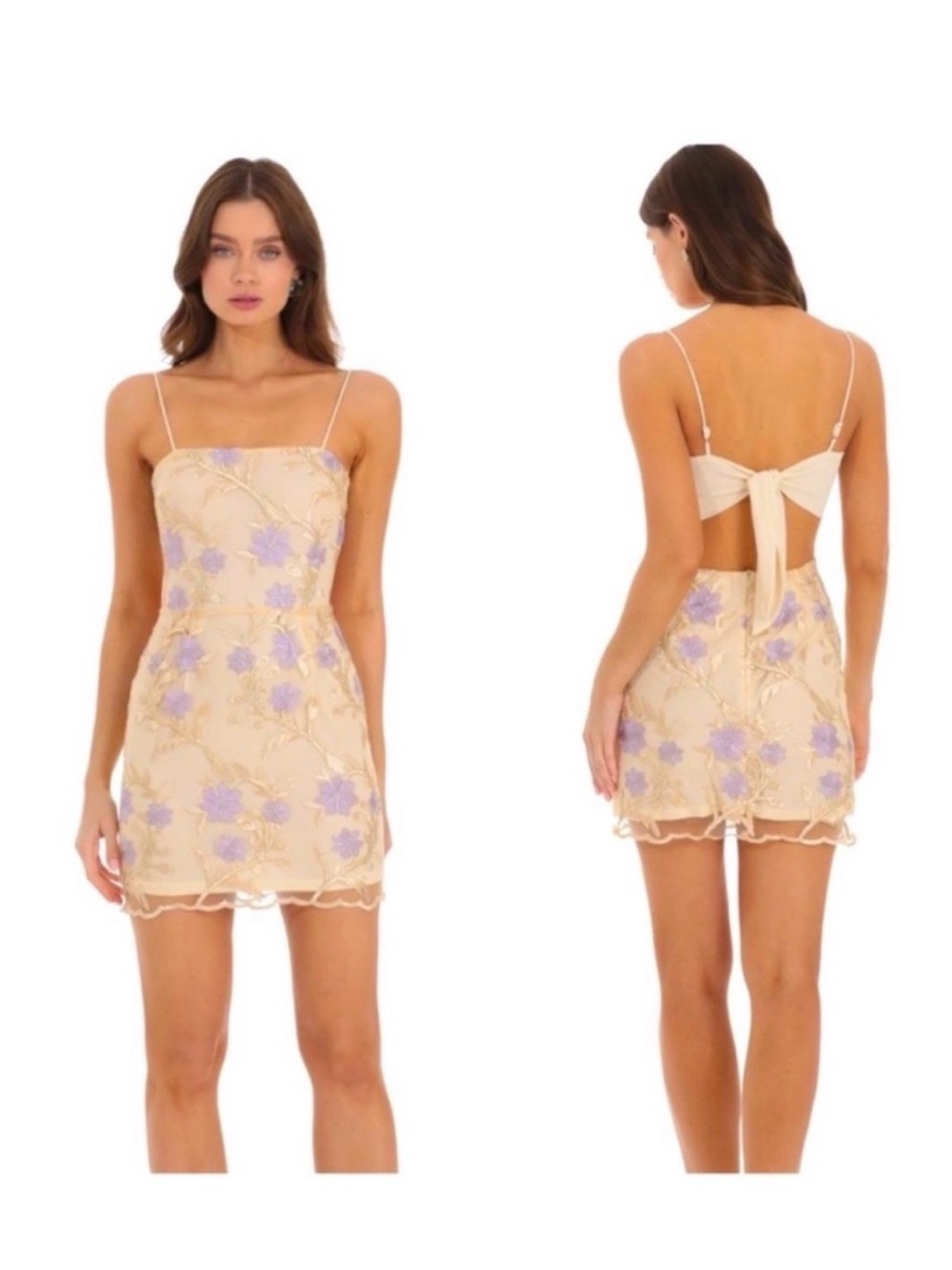 Lucy in the sky - Amari Gold Floral Mesh Dress